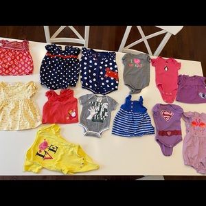 0-3 month girl tops and onesies
